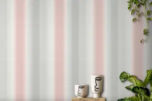 Crown Kirby Stripe Pink Wallpaper M1642