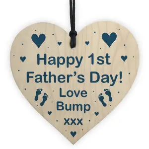 Novelty 1st Fathers Day Gift From Bump Hanging Heart New Daddy Gift Keepsake