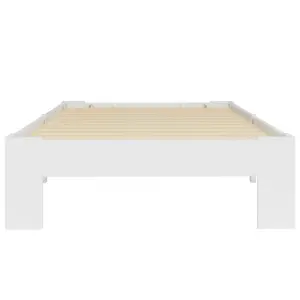 Berkfield Bed Frame White Solid Pine Wood 90x200 cm