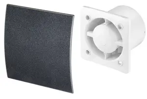 Awenta 100mm Humidity Sensor Extractor Fan  Graphite Structure Front Panel ESCUDO Wall Ceiling Ventilation