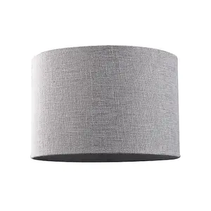 Modern and Sleek 12 Inch Light Grey Linen Fabric Drum Lamp Shade 60w Maximum