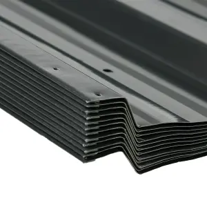 Outsunny Pack of 12 Metal Roofing Sheets for Greenhouse and Shed, Dark Grey