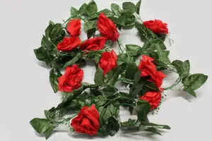 Best Artificial 7ft Red Silk Rose Garland