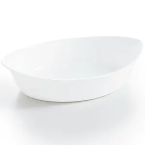 URBNLIVING 32cm Width White Opal Glass Oval Serving Dish