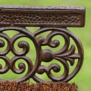 Traditional Cast Iron Ornate Outdoor Garden Boot Brush and Scraper