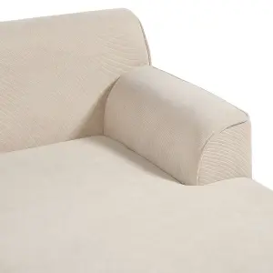 Corner Sofa SIMOS Light Beige Corduroy Left Hand