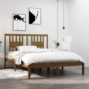 Berkfield Bed Frame Honey Brown Solid Wood Pine 120x200 cm