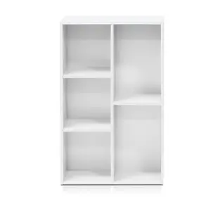 Kaidence 5-Cube Reversible Open Shelf Bookcase White