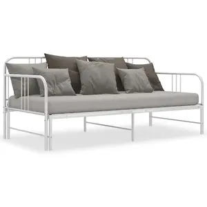 Berkfield Pull-out Sofa Bed Frame White Metal 90x200 cm