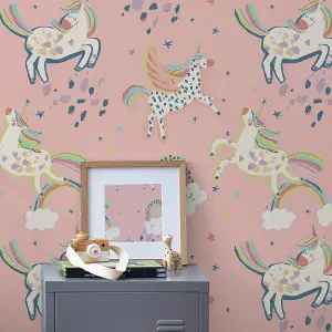 Next Party unicorn Pink Smooth Wallpaper