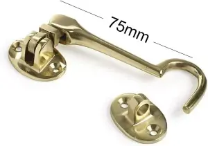 Silent Cabin Hook & Eye Brass Gate Hook and Eye 75mm