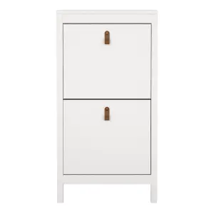 Barcelona Shoe Cabinet 2 Flap Door White