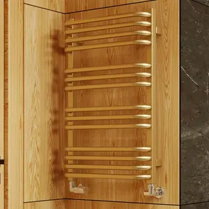 Alex Brass Heated Towel Rail 76cm H  x 50cm W x 12cm D