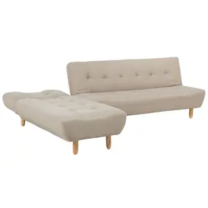 Right-Hand Corner Sofa ALSTEN Light Beige Fabric Right Hand