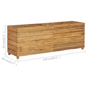 Berkfield Raised Bed 150x40x55 cm Recycled Teak and Steel