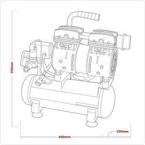 Sealey Low Noise Air Compressor 6L Direct Drive 0.7hp SAC0607S