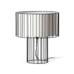 Luminosa Linda 1 Light Table Lamp White, Black, E27