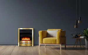 Roxby Electric Fire - Brass with 110mm Spacer Kit