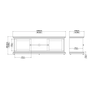 Paris TV-unit 2 frame Doors in White