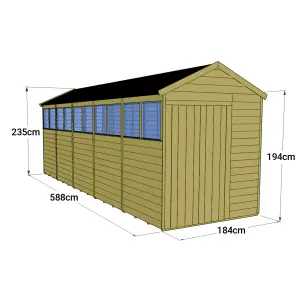 Store More Tongue and Groove Apex Shed - 20x6 Windowed