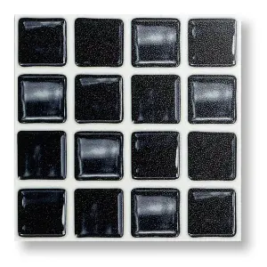 Stick and Go Self Adhesive Stick On Tiles Black Mosaic 6" x 6" Box of 8 Apply over any tile, or directly on to the wall