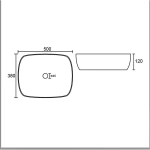 Premium Oval Countertop Basin 500mm - White