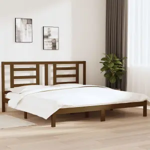 Berkfield Bed Frame Honey Brown Solid Wood Pine 200x200 cm