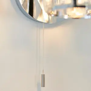 Luminosa Ria Bathroom Metal Wall Lamp, Chrome Plate, Crystal Glass, IP44