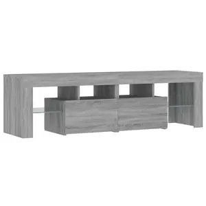 Berkfield TV Cabinet with LED Lights Grey Sonoma 140x36.5x40 cm