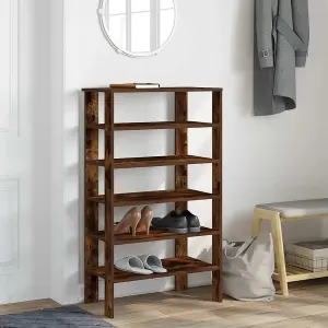 Berkfield Shoe Rack Smoked Oak 61x32x105 cm Engineered Wood