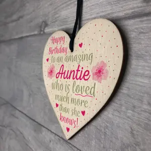 Red Ocean Birthday Gifts For Auntie Thank You Wooden Heart Plaque Shabby Chic Sign Plaque Gifts For Her Keepsake