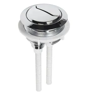 SPARES2GO Toilet Dual Flush Button 48mm WC Cistern Chrome Plated 110mm Double Push Rod Kit