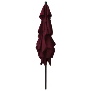 Berkfield 3-Tier Parasol with Aluminium Pole Bordeaux Red 2.5x2.5 m