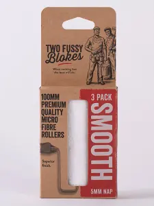 Two Fussy Blokes Smooth Roller Refill Sleeves 4" (100mm) - 3 Pack