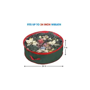 Ram Green Christmas Zip Up Wreath Storage