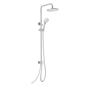 Nes Home Winstead Modern Chrome Exposed Bath Shower Mixer Handless Slider Rail 3 Mode Handset