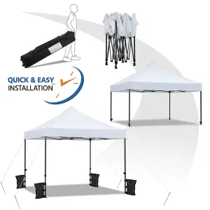 Yaheetech White 3x3m Heavy Duty Pop Up Gazebo