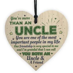 Red Ocean Uncle Friendship Gift Handmade Wooden Hanging Heart Birthday Gift For Uncle Plaque Keepsake