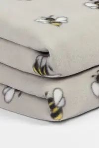 Bee Print Soft Polar Fleece Throw