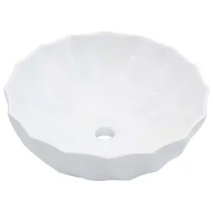 Belfry Bathroom Solihull 460mm L x 4600mm W Ceramic Circular Sink White