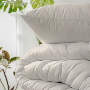 Helaena 144TC 100% Organic Cotton Percale Duvet Set (Set of 3) Ivory / Single Duvet Cover + 1 Standard Pillowcase