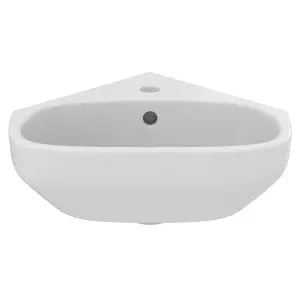 Ideal Standard i.life A Gloss White Rectangular Wall-mounted Corner cloakroom Basin (W)45cm