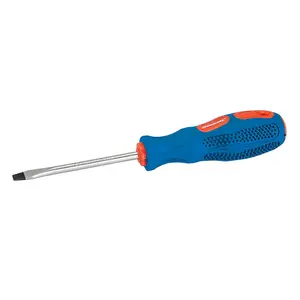 SL5 x 75mm Slotted Screwdriver Soft Grip Handle & Hard Steel Flared Flat Driver