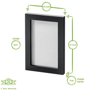 Photo Frames with 4" x 6" Mount - 8" x 10" - Black/Grey - Pack of 5 (Set of 5) Black / 12.50cm W x 17.50cm H x 2cm D