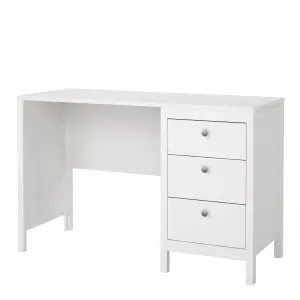 Madrid Desk with 3 drawers White