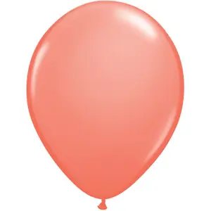 Qualatex 11 Inch Round Plain Latex Balloons (100 Pack) Coral (One Size)