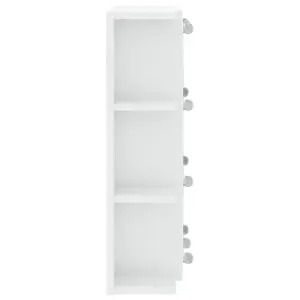 Berkfield Mirror Cabinet with LED High Gloss White 70x16.5x60 cm