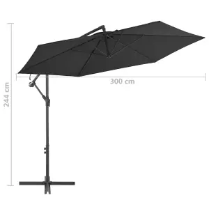 Berkfield Cantilever Umbrella with Aluminium Pole 300 cm Black