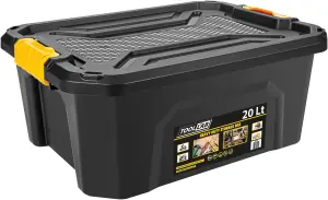 Heavy Duty Polypropylene 20 Litre Storage Box with Clip on Lid