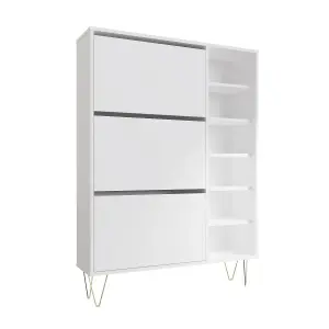 MONACO 3 DRAWER SHOE CABINET IN WHITE